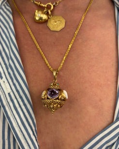 Amethyst and Cameo Fob Pendant Amethyst and Cameo Fob Pendant Vintage at the Squash Blossom Vintage at the Squash Blossom  Squash Blossom Vail