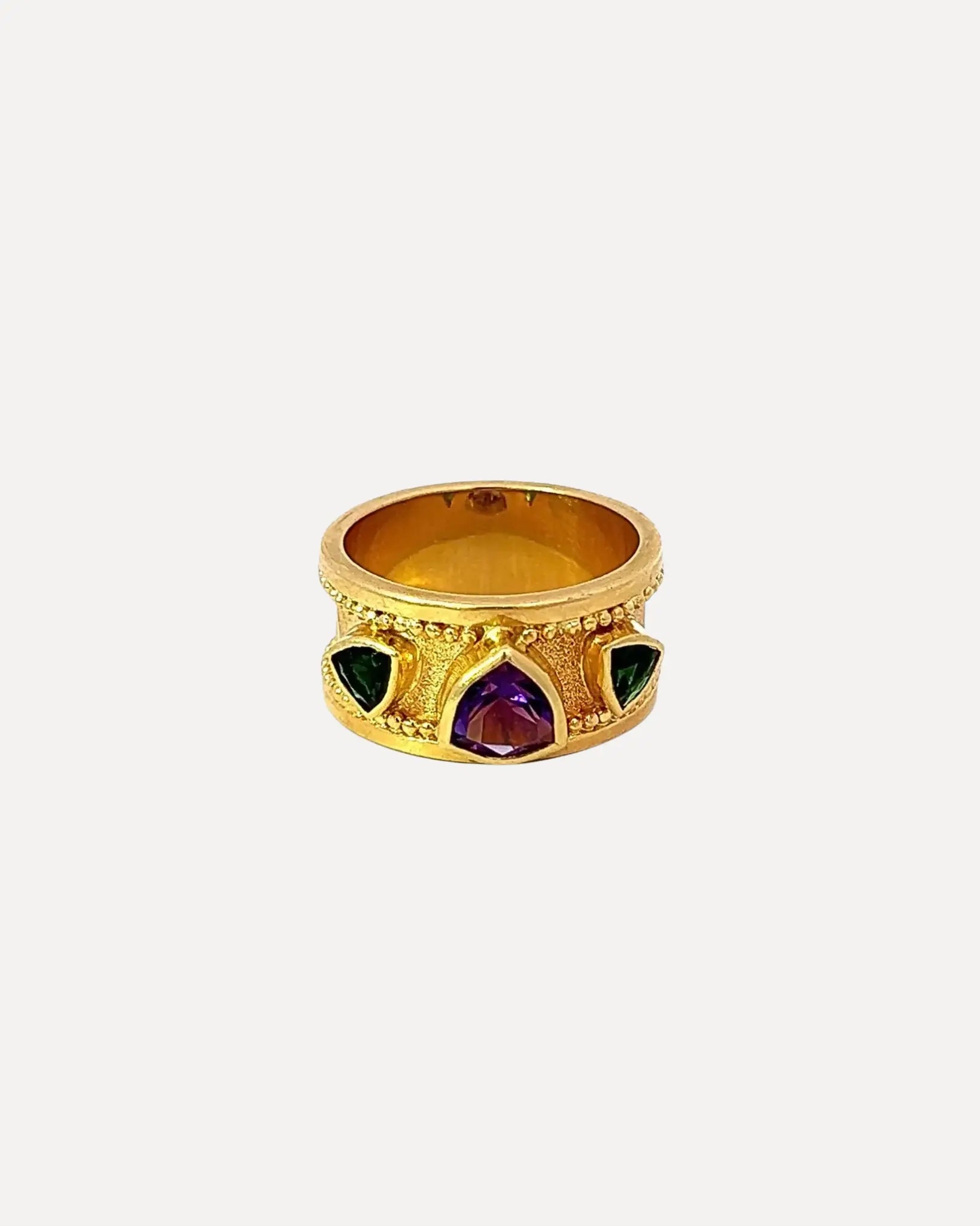 Amethyst and Tourmaline Band Ring Amethyst and Tourmaline Band Ring Vintage at the Squash Blossom Vintage at the Squash Blossom  Squash Blossom Vail