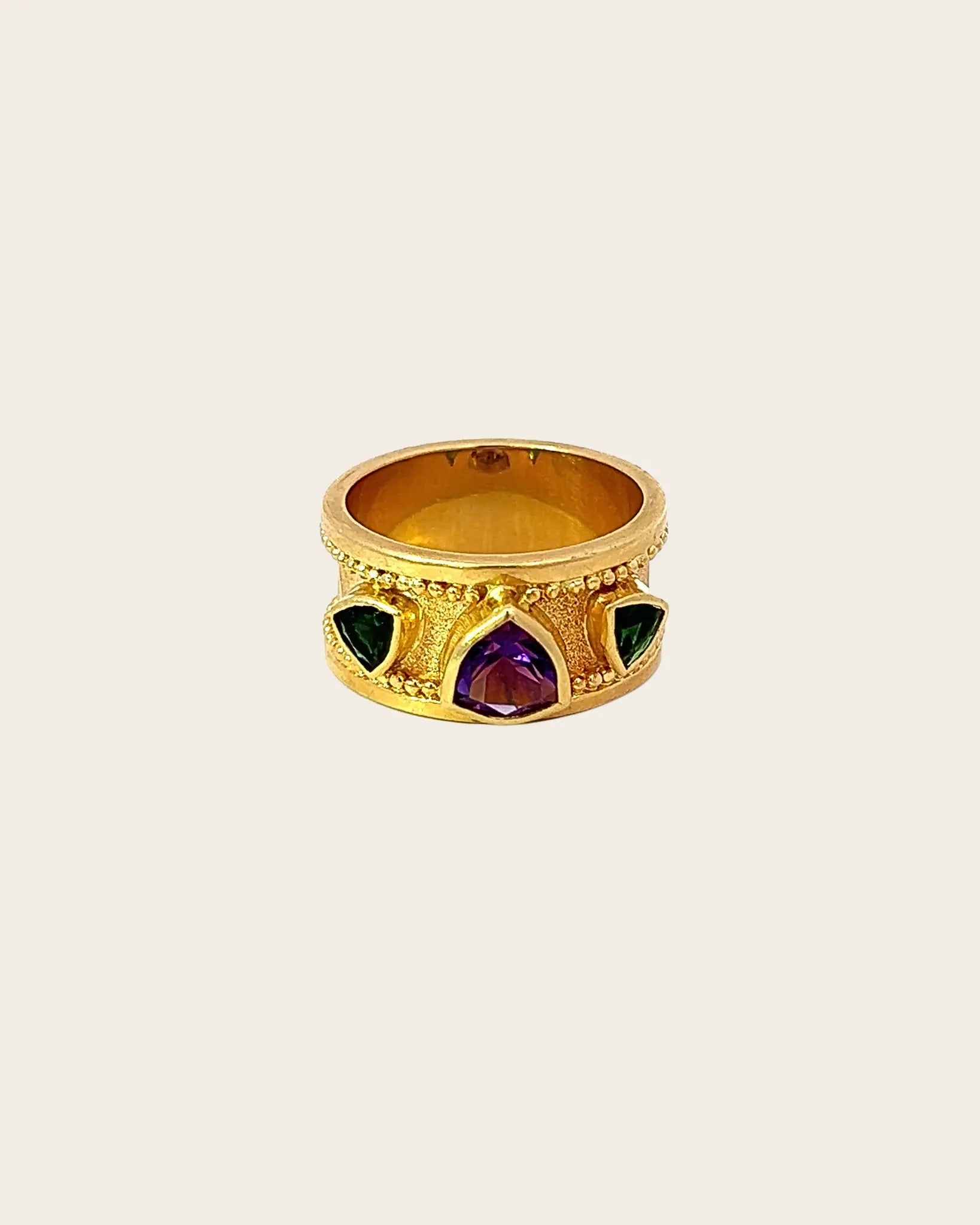 Amethyst and Tourmaline Band Ring Amethyst and Tourmaline Band Ring Vintage at the Squash Blossom Vintage at the Squash Blossom  Squash Blossom Vail