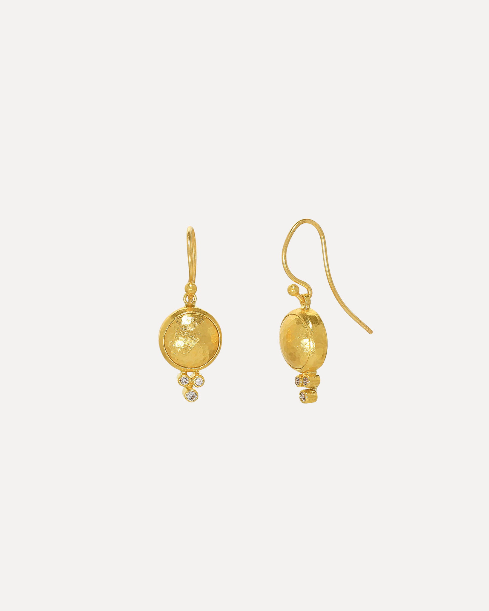 Amulet Gold Diamond Single Drop Earrings