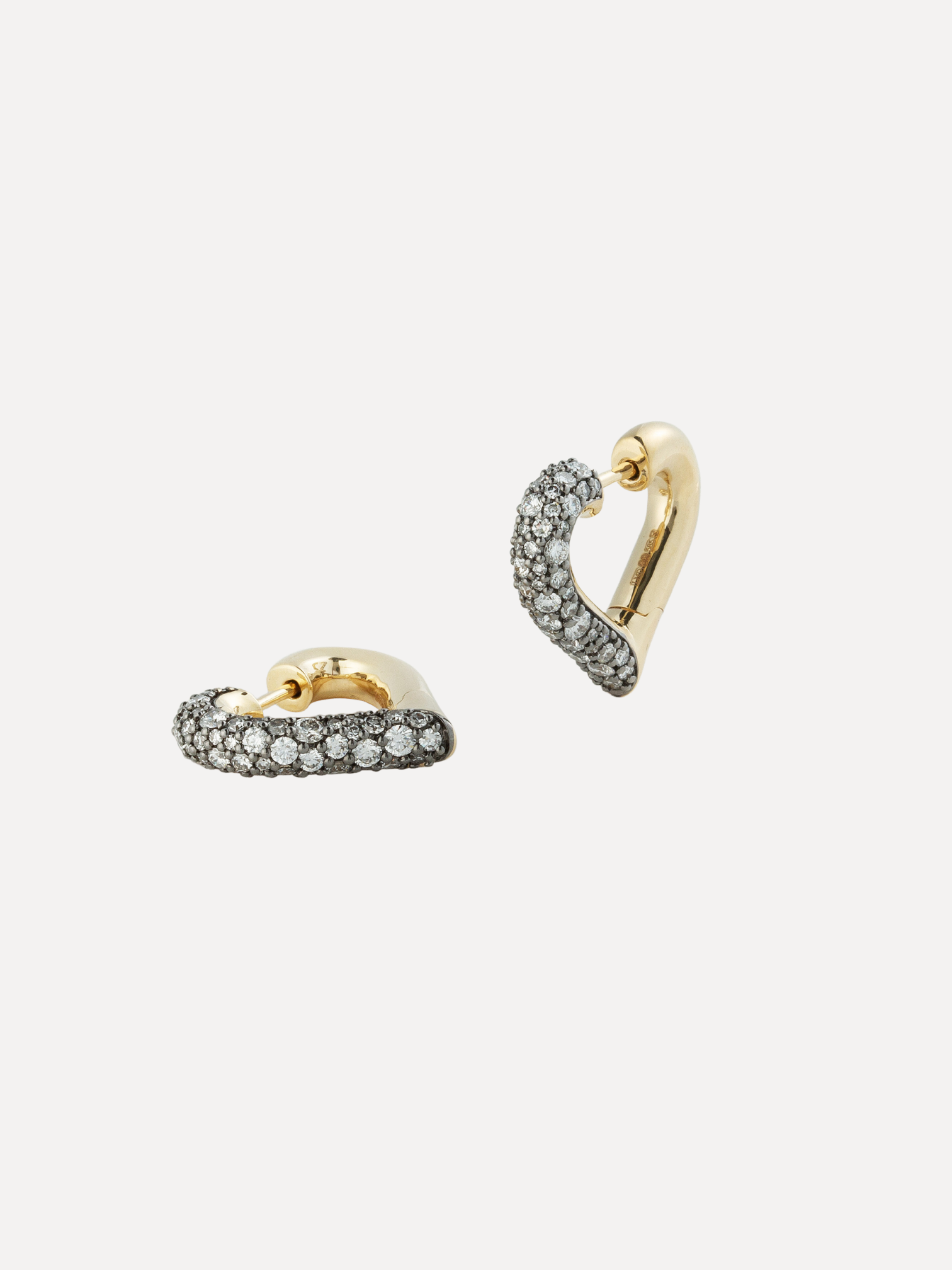 Antique Finish Baby Chubby Love Diamond Earrings