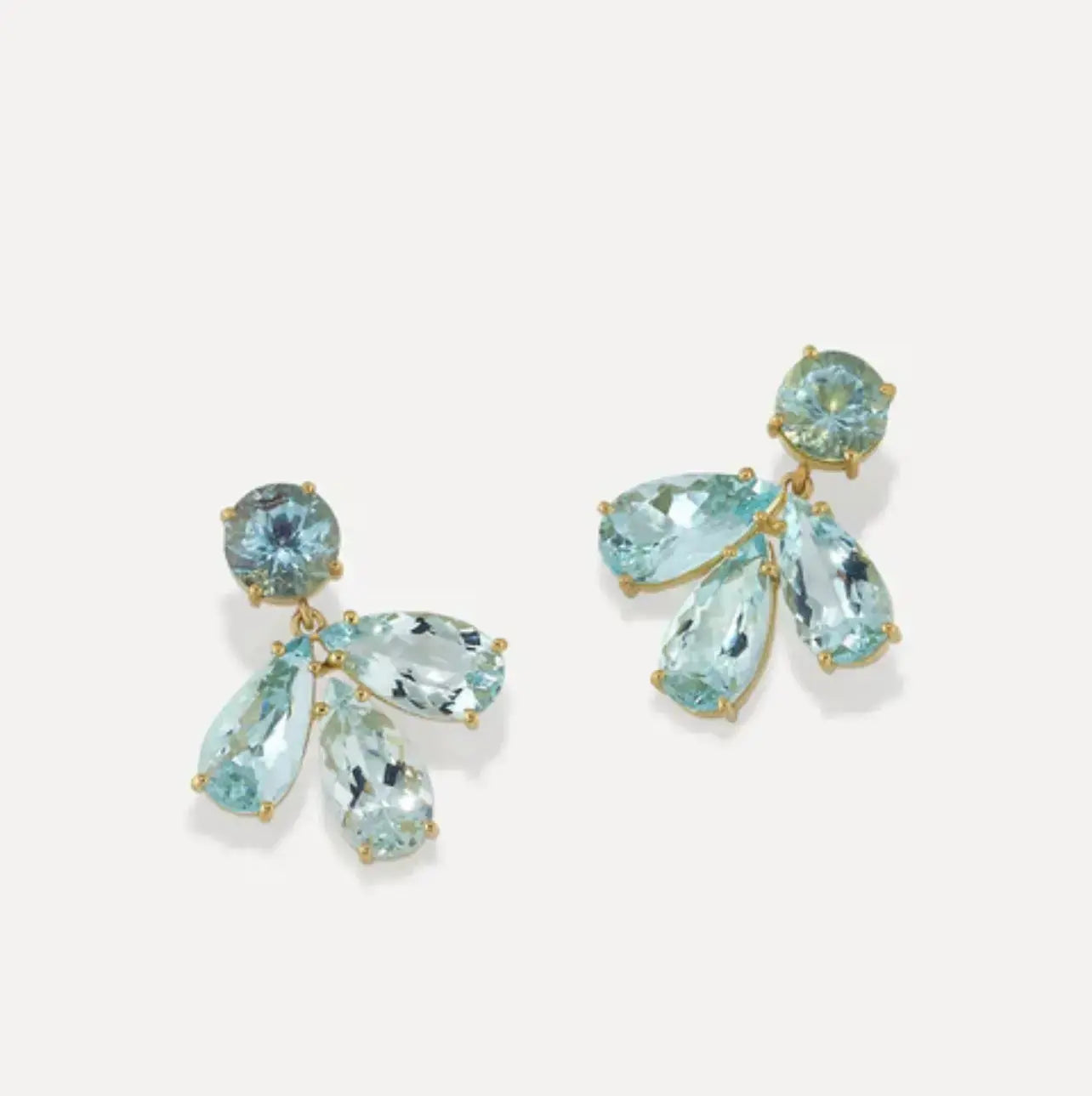 Irene Neuwirth Aquamarine 3 Drop Earrings - Squash Blossom Vail
