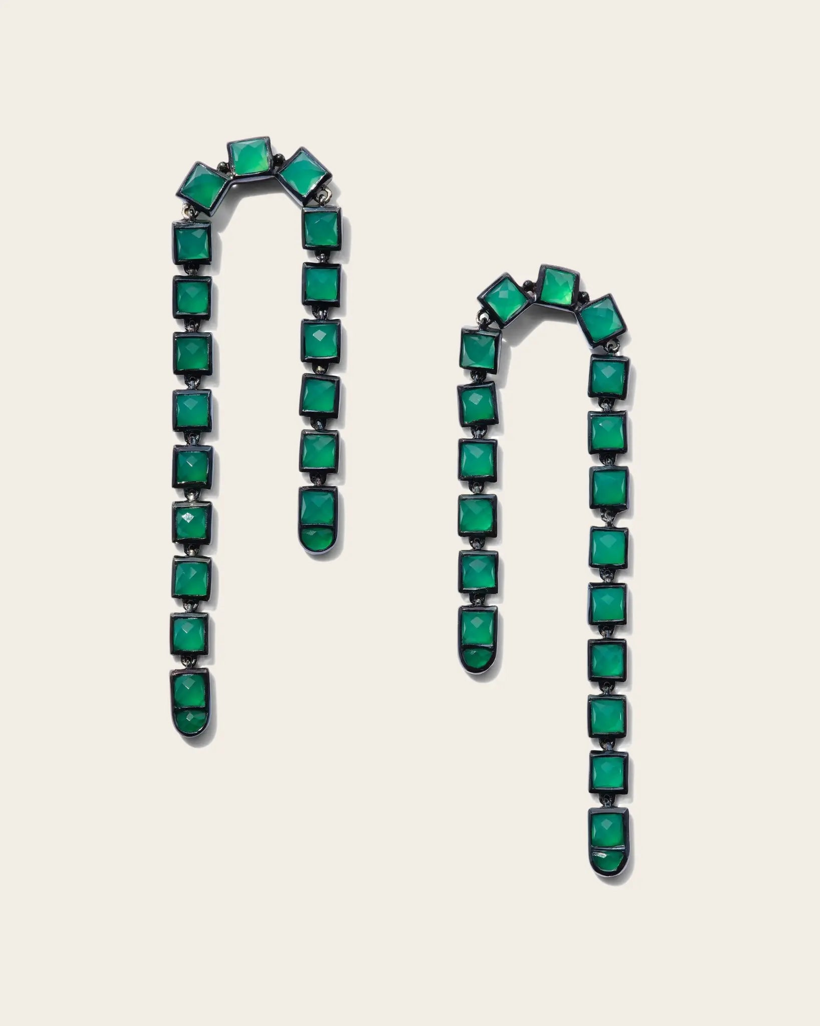 Arc Earrings - Green Onyx Arc Earrings - Green Onyx Nak Armstrong-NAKARD Nak Armstrong-NAKARD  Squash Blossom Vail