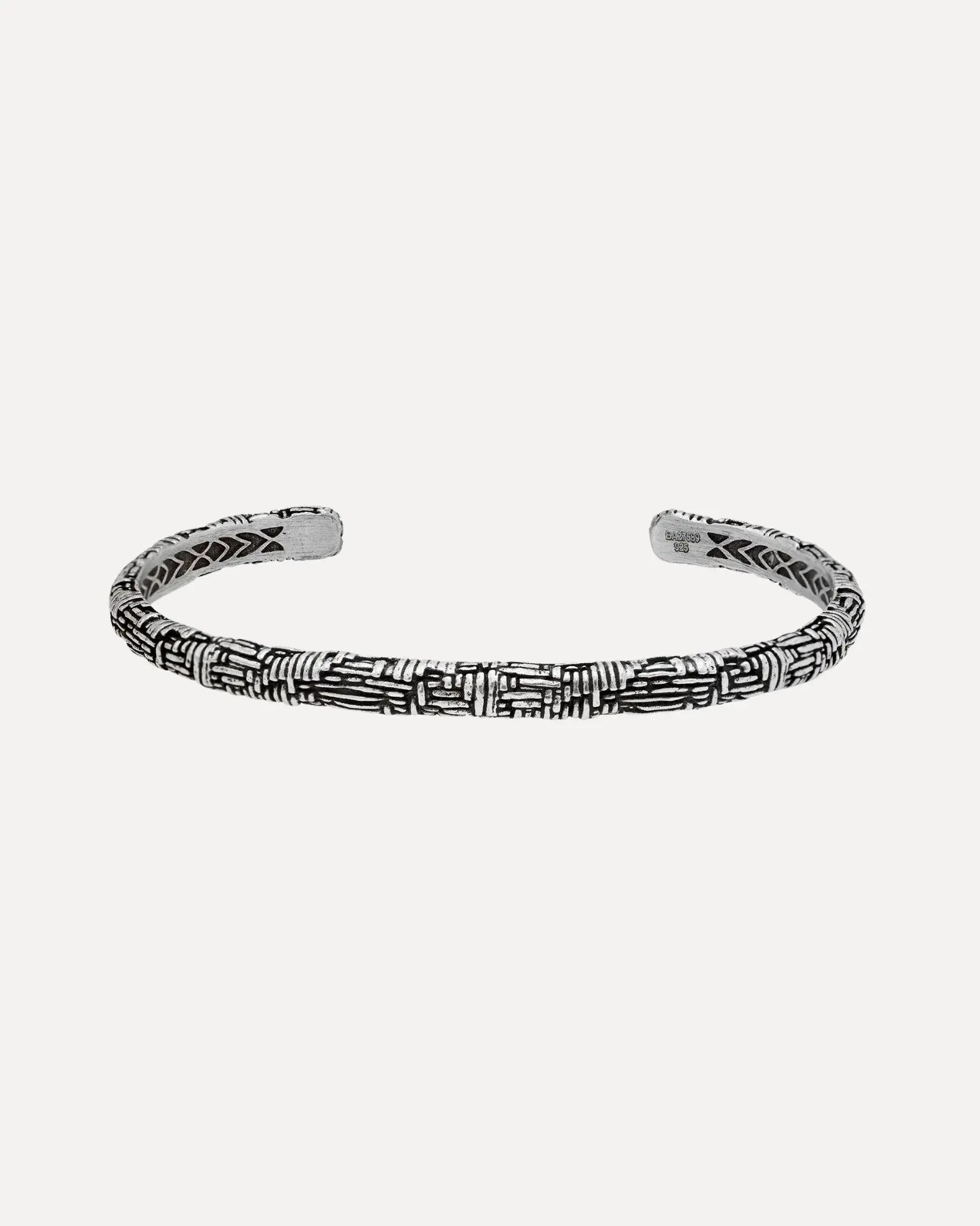 Artisan Sterling Silver Cuff Bracelet, Woven Texture, with No Stone Artisan Sterling Silver Cuff Bracelet, Woven Texture, with No Stone John Varvatos John Varvatos  Squash Blossom Vail