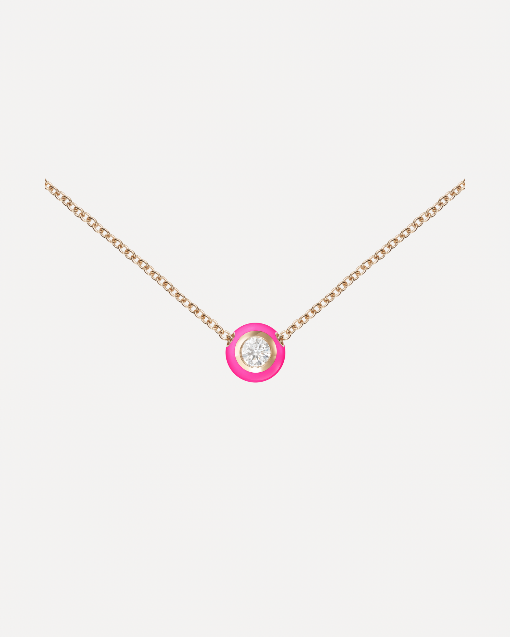 Audrey Diamond Hot Pink Enamel Pendant