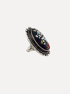 Augustine and Rosalie Pinto clown kachina Ring Augustine and Rosalie Pinto clown kachina Ring Native American Collection Native American Collection  Squash Blossom Vail