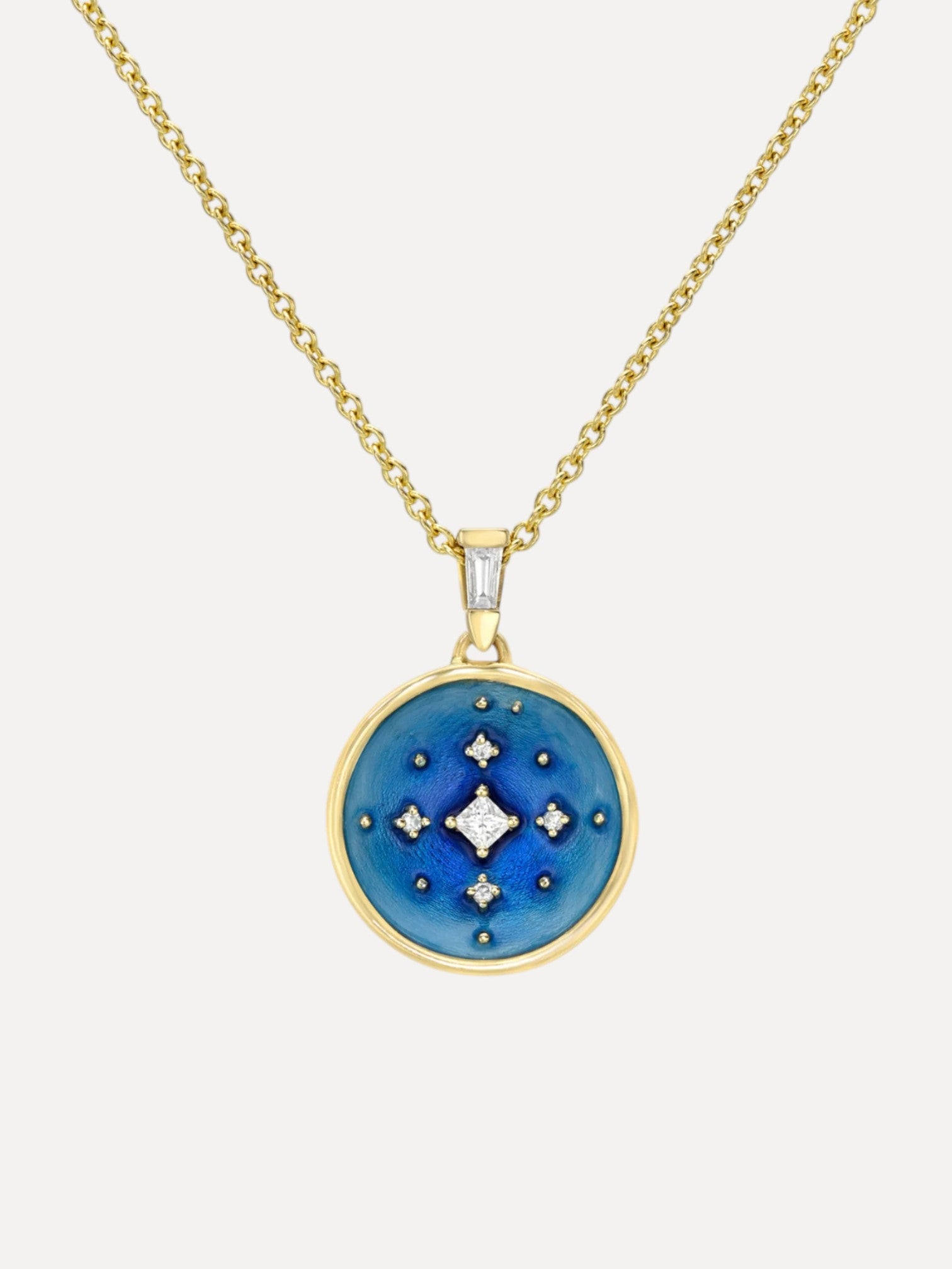 Azure Enamel Pendant