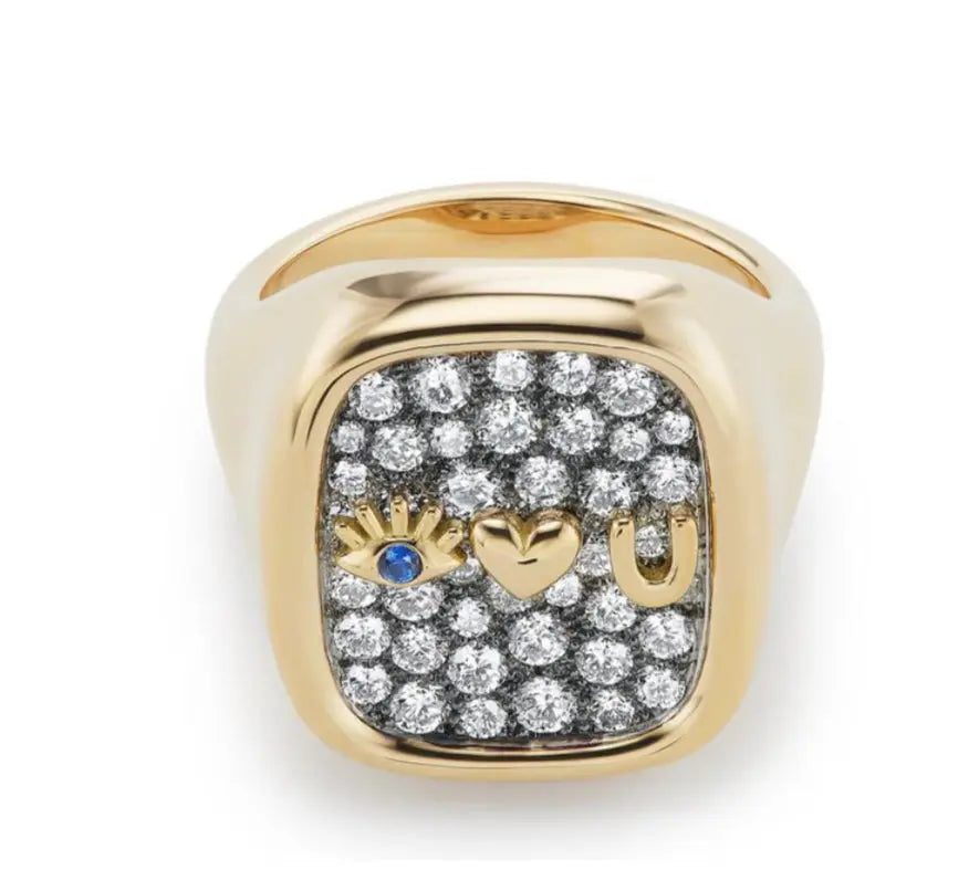 Estate 14KT Rose Gold Pave Diamond Swirl Statement Ring – LSJ