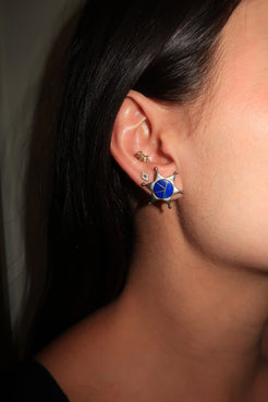 BG Mudd Shop, Lapis Inlay sheriff's badge studs BG Mudd Shop, Lapis Inlay sheriff's badge studs Native American Collection Native American Collection  Squash Blossom Vail