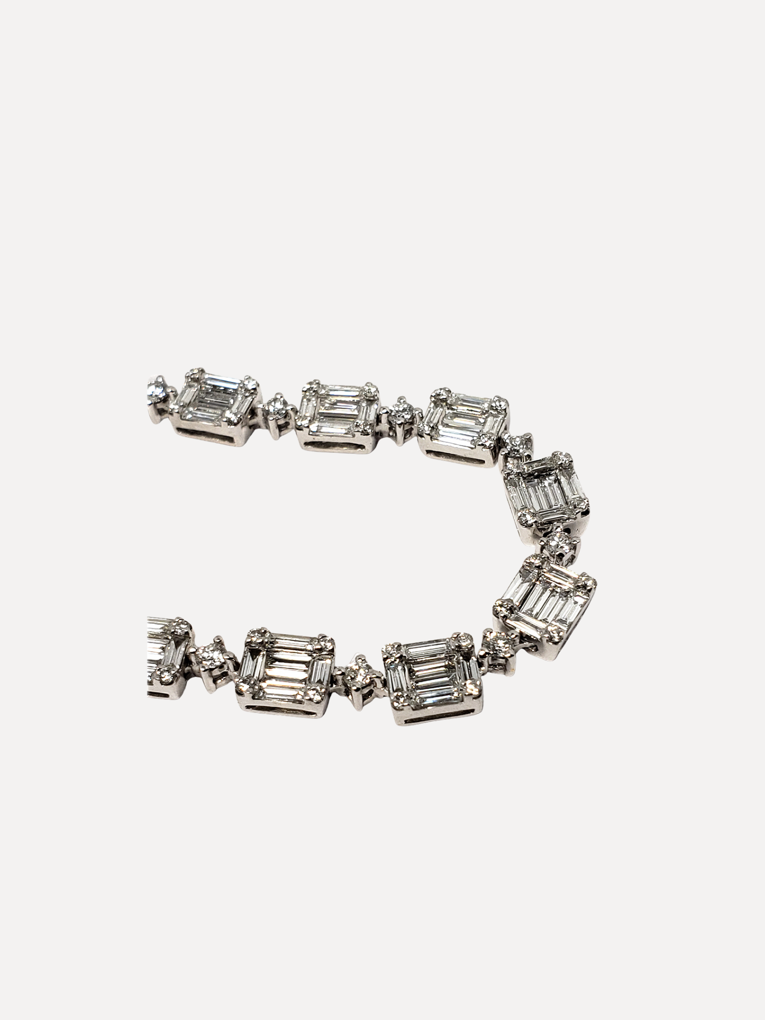 Baguette and Round Diamond Necklace