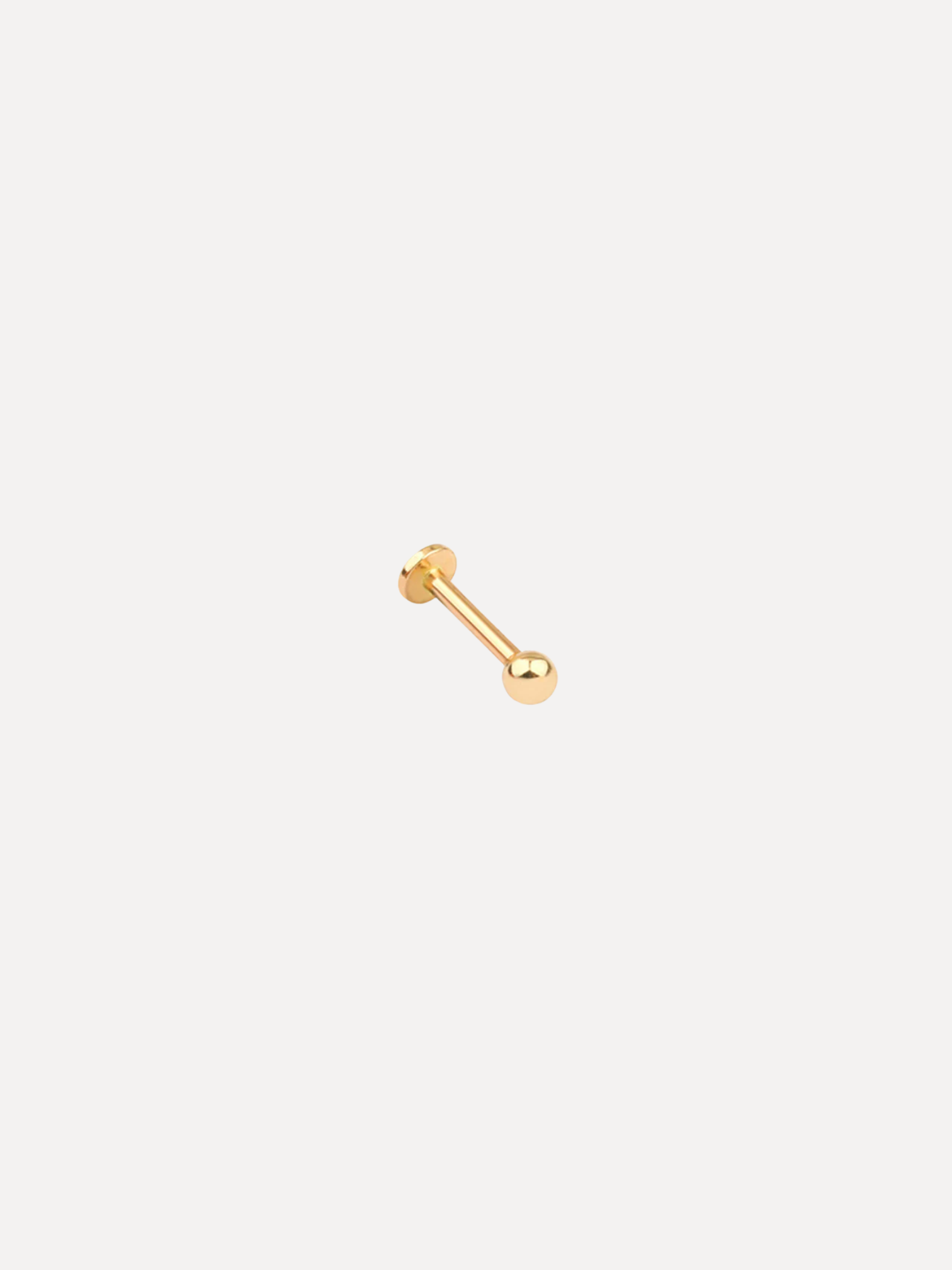 Solid Gold Ball Stud Single Flatback