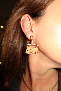 Bamboo earrings with diamond and citrine earrings Bamboo earrings with diamond and citrine earrings Silvia Furmanovich Silvia Furmanovich  Squash Blossom Vail