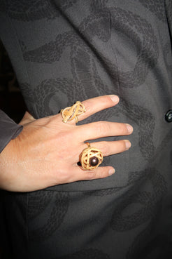 Bamboo ring with diamond ring Bamboo ring with diamond ring Silvia Furmanovich Silvia Furmanovich  Squash Blossom Vail