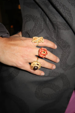 Bamboo ring with pink sapphire Bamboo ring with pink sapphire Silvia Furmanovich Silvia Furmanovich  Squash Blossom Vail
