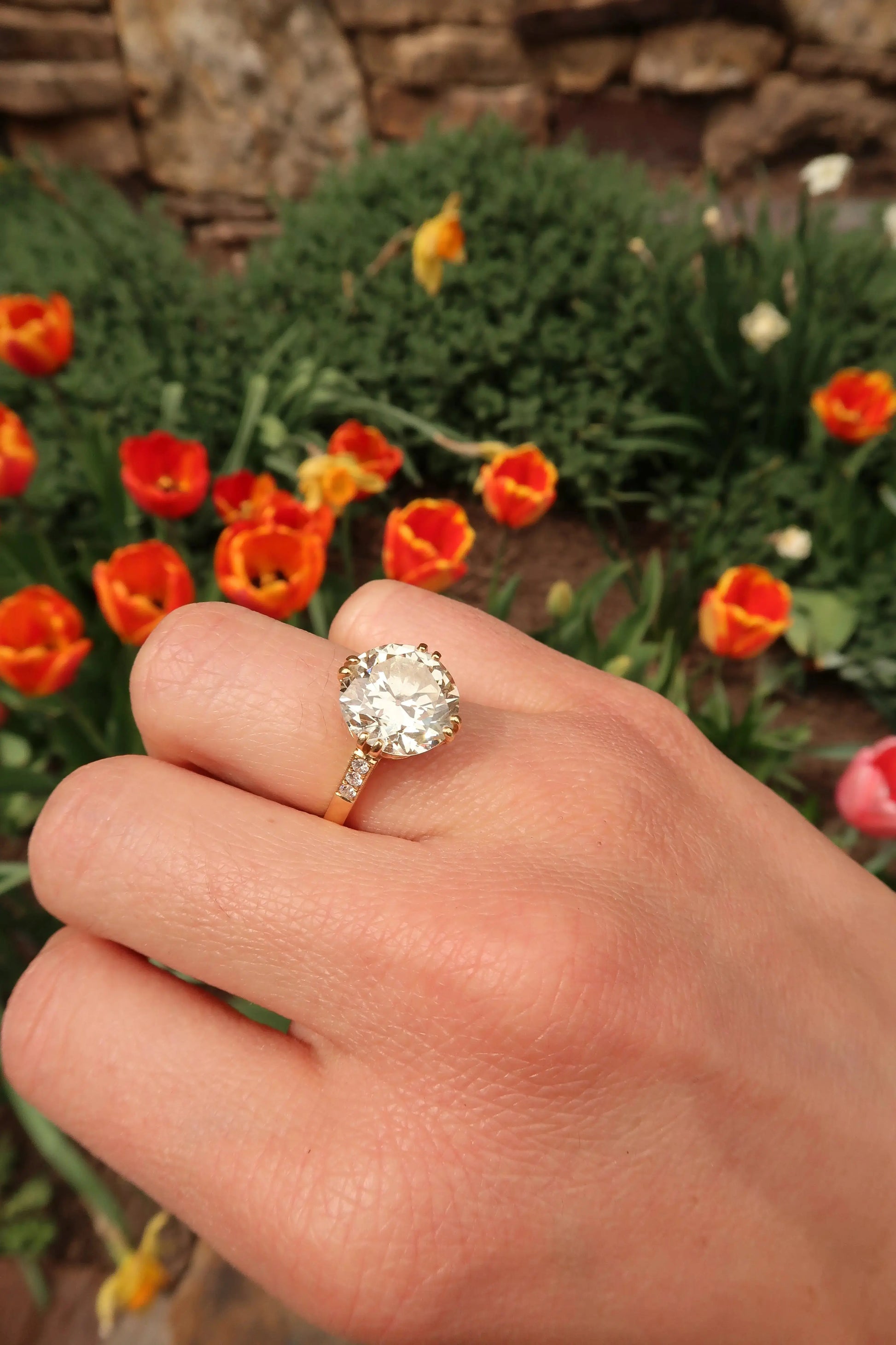 Bauer Diamond Ring Bauer Diamond Ring Single Stone Single Stone  Squash Blossom Vail
