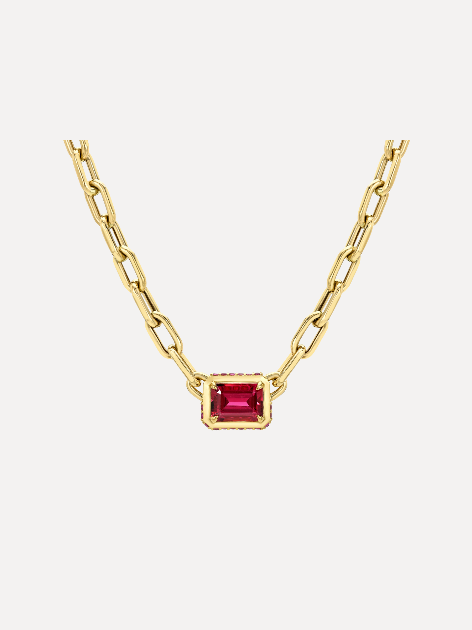 Bezel Rubellite Necklace