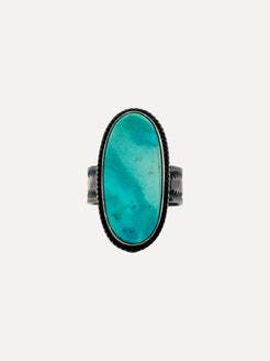 Blue Gem Ring by Nila Johnson, Sterling Blue Gem Ring by Nila Johnson, Sterling Native American Collection Native American Collection  Squash Blossom Vail