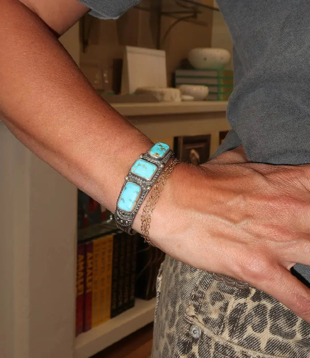 Blue Gem Turquoise Cuff Blue Gem Turquoise Cuff Native American Collection Native American Collection  Squash Blossom Vail