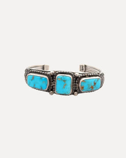 Blue Gem Turquoise Cuff Blue Gem Turquoise Cuff Squash Blossom Original Squash Blossom Original  Squash Blossom Vail