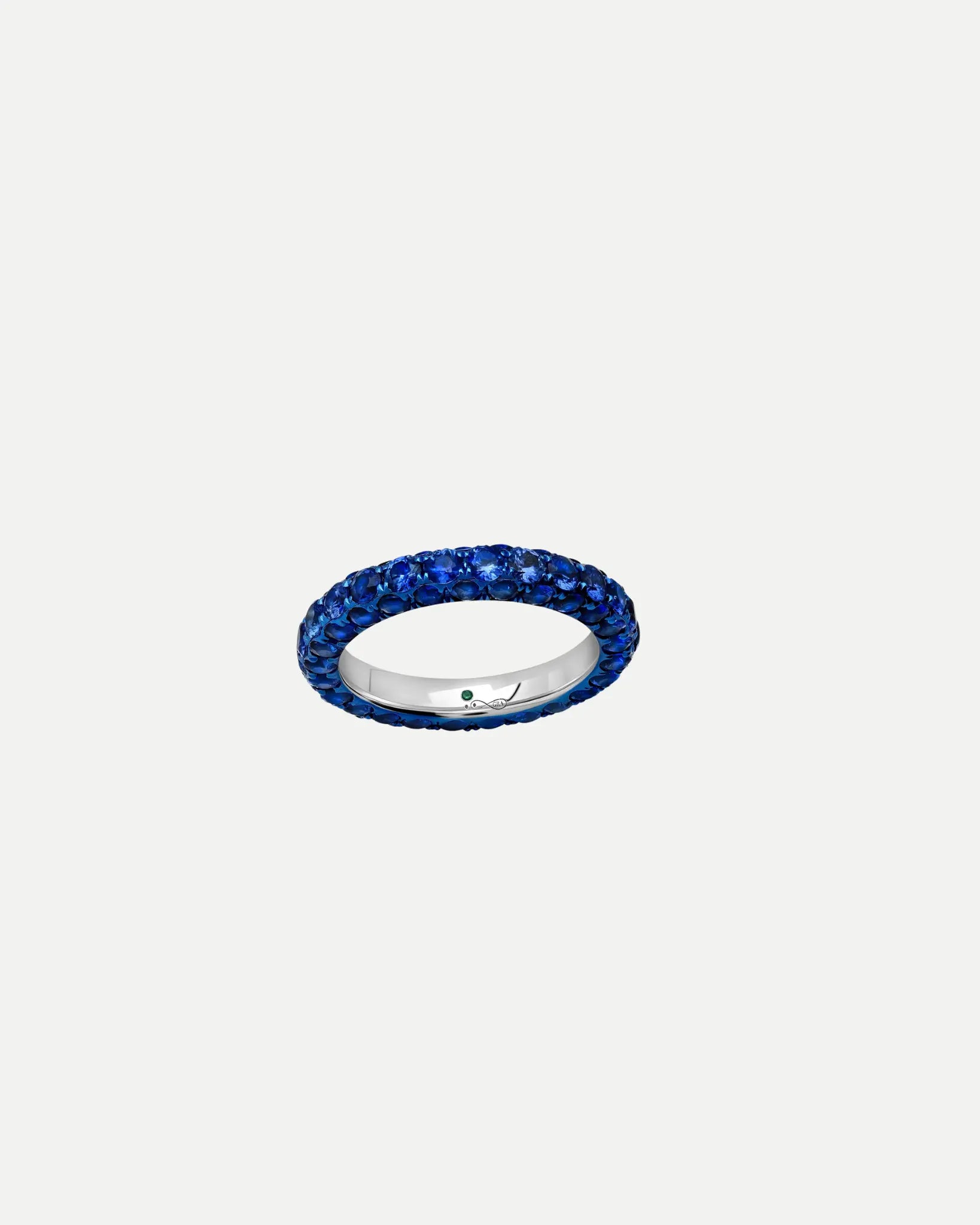 Blue Rhodium Blue Sapphire 3 Sided Band Ring Blue Rhodium Blue Sapphire 3 Sided Band Ring Graziela Gems Graziela Gems  Squash Blossom Vail