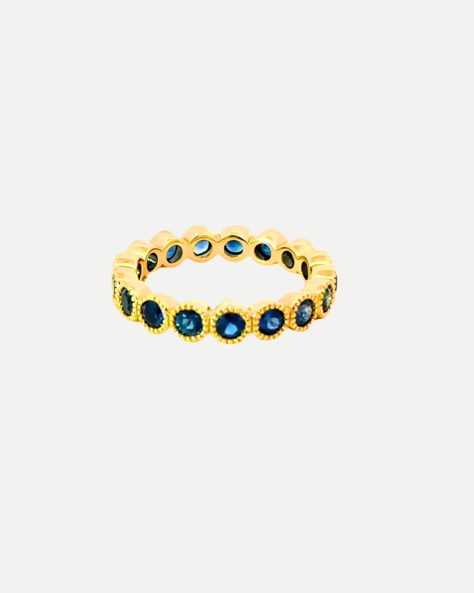 Blue Sapphire Bezel Eternity Band Blue Sapphire Bezel Eternity Band Squash Blossom Original Squash Blossom Original  Squash Blossom Vail