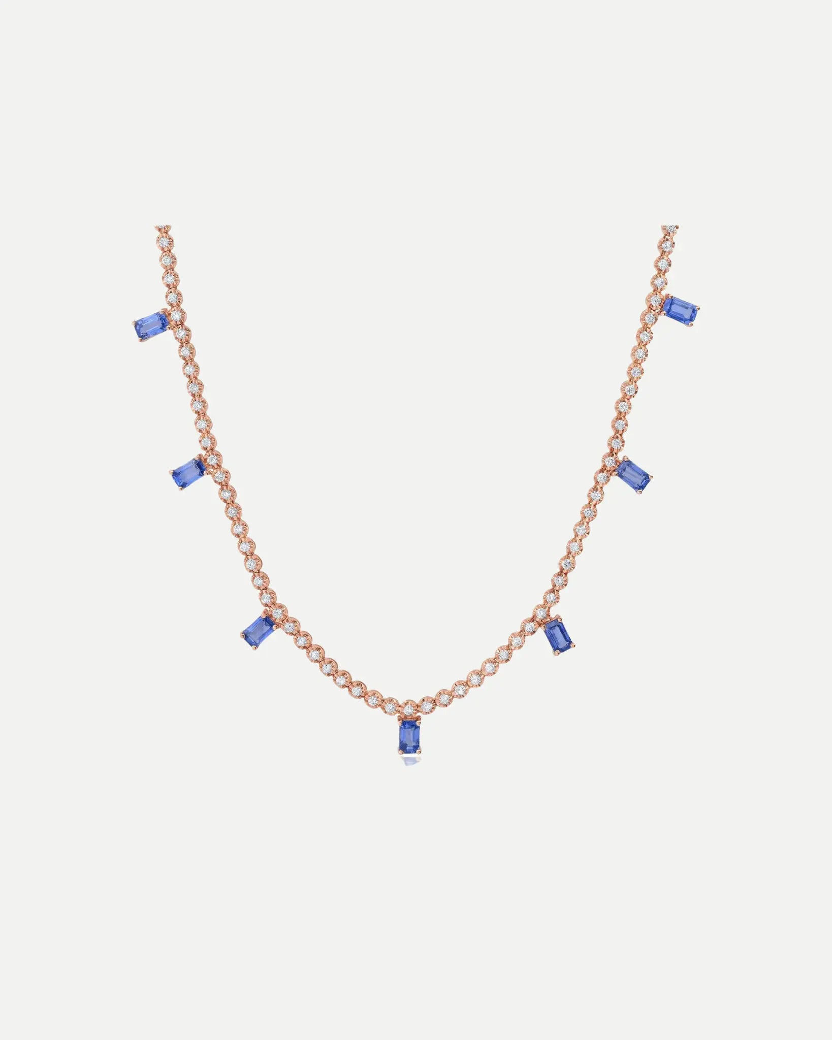 Blue Sapphire & Diamond Necklace Blue Sapphire & Diamond Necklace Graziela Gems Graziela Gems  Squash Blossom Vail