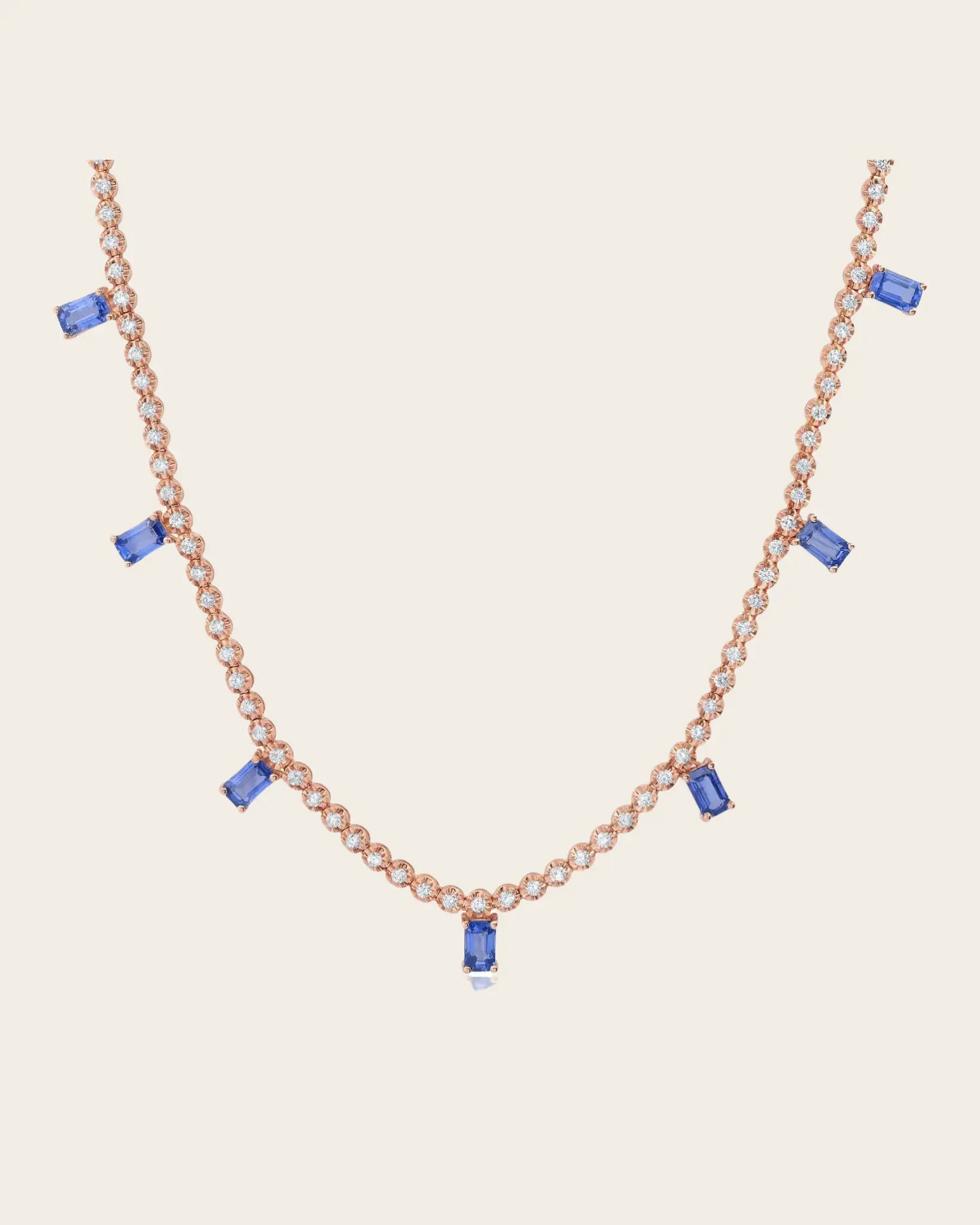 Blue Sapphire & Diamond Necklace Blue Sapphire & Diamond Necklace Graziela Gems Graziela Gems  Squash Blossom Vail