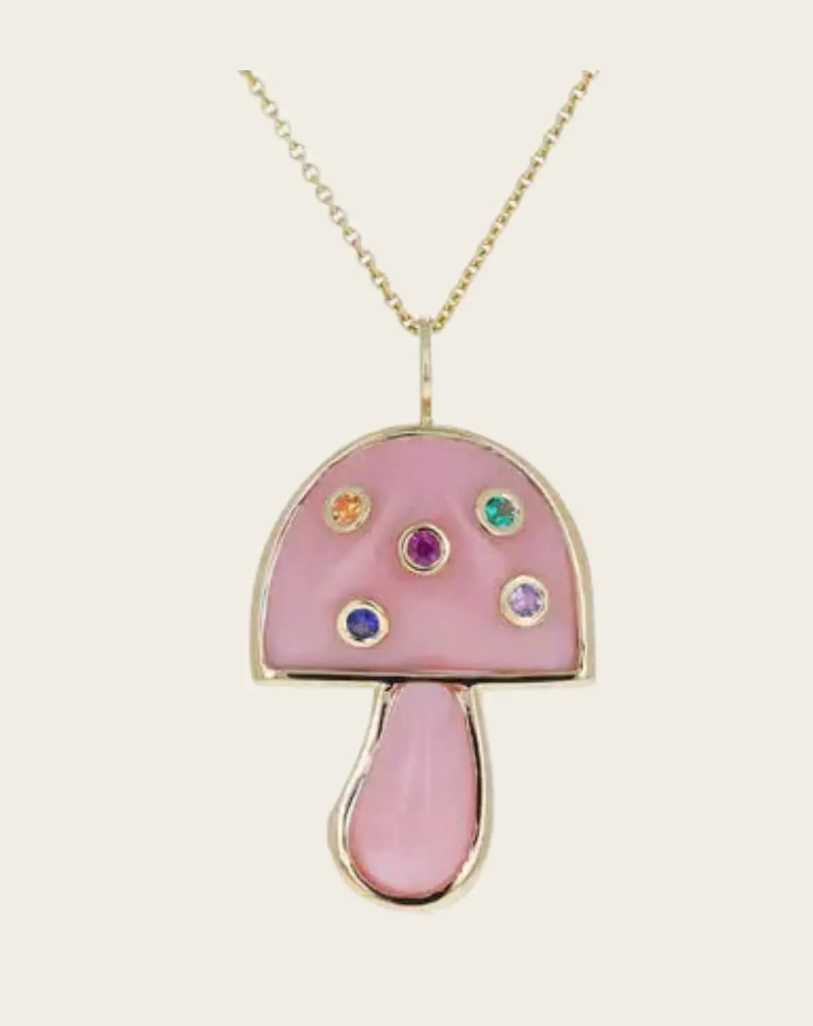 Brent Neale Pink Opal and Sapphire Mini Mushroom Necklace Brent Neale Pink Opal and Sapphire Mini Mushroom Necklace Brent Neale Brent Neale  Squash Blossom Vail