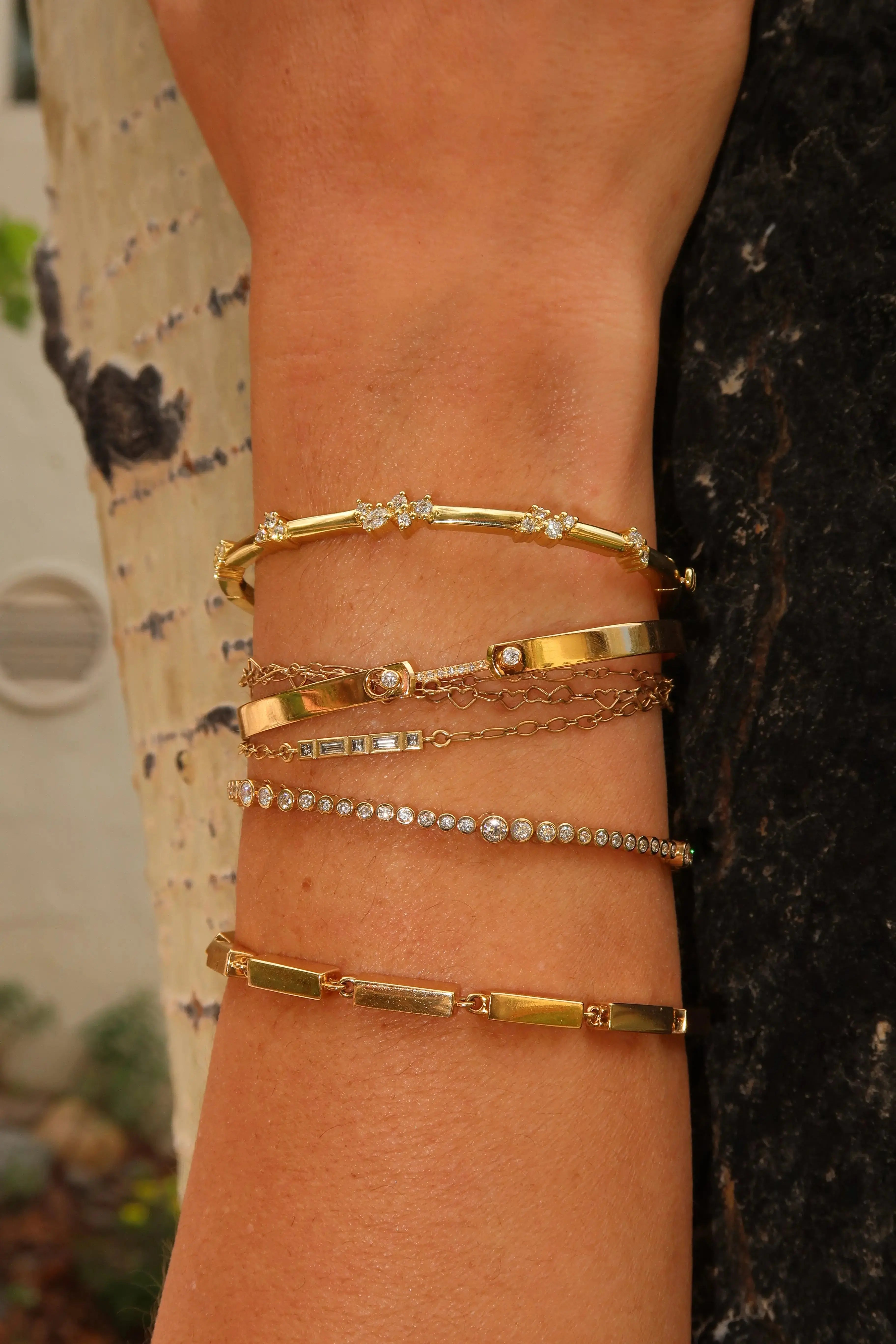 Business Meeting GM Bangle - Yellow Gold Business Meeting GM Bangle - Yellow Gold Nouvel Heritage Nouvel Heritage  Squash Blossom Vail