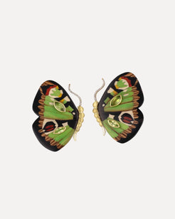 Butterfly wing shaped earrings with green pattern Butterfly wing shaped earrings with green pattern Silvia Furmanovich Silvia Furmanovich  Squash Blossom Vail