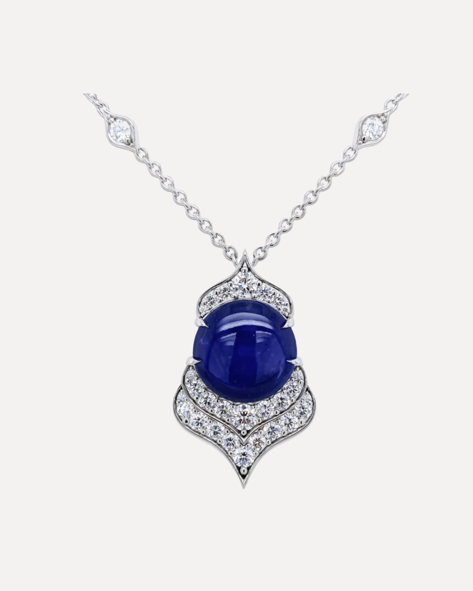 Cabochon Sapphire & Diamond Pendant