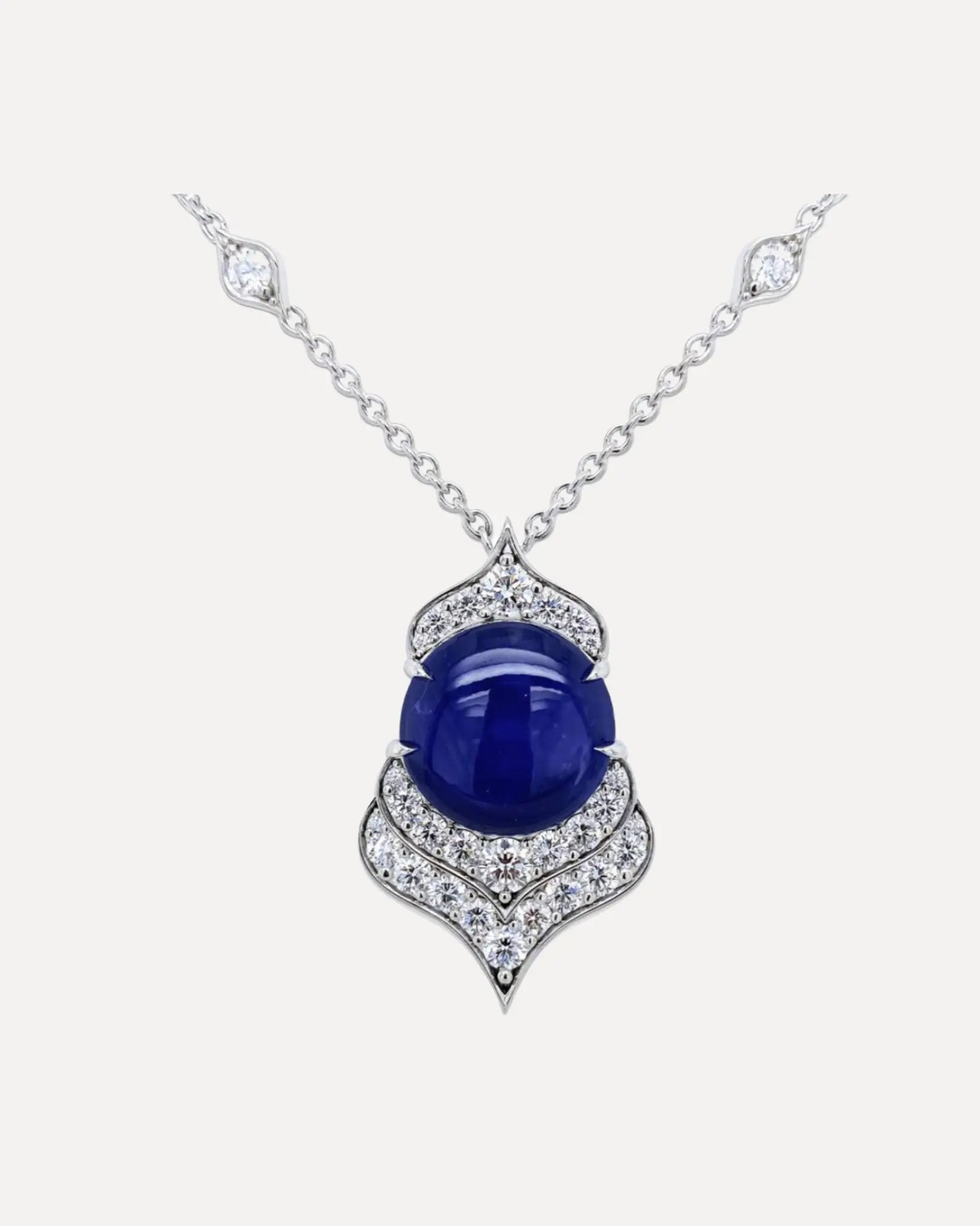Cabochon Sapphire & Diamond Pendant Cabochon Sapphire & Diamond Pendant Bayco Bayco  Squash Blossom Vail
