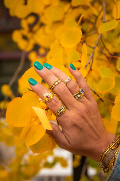 " Candy Dome" Ring -White Diamonds - Squash Blossom Vail