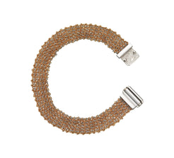 Carolina Bucci Classic 18K White Gold and Pink Woven Bracelet - Squash Blossom Vail