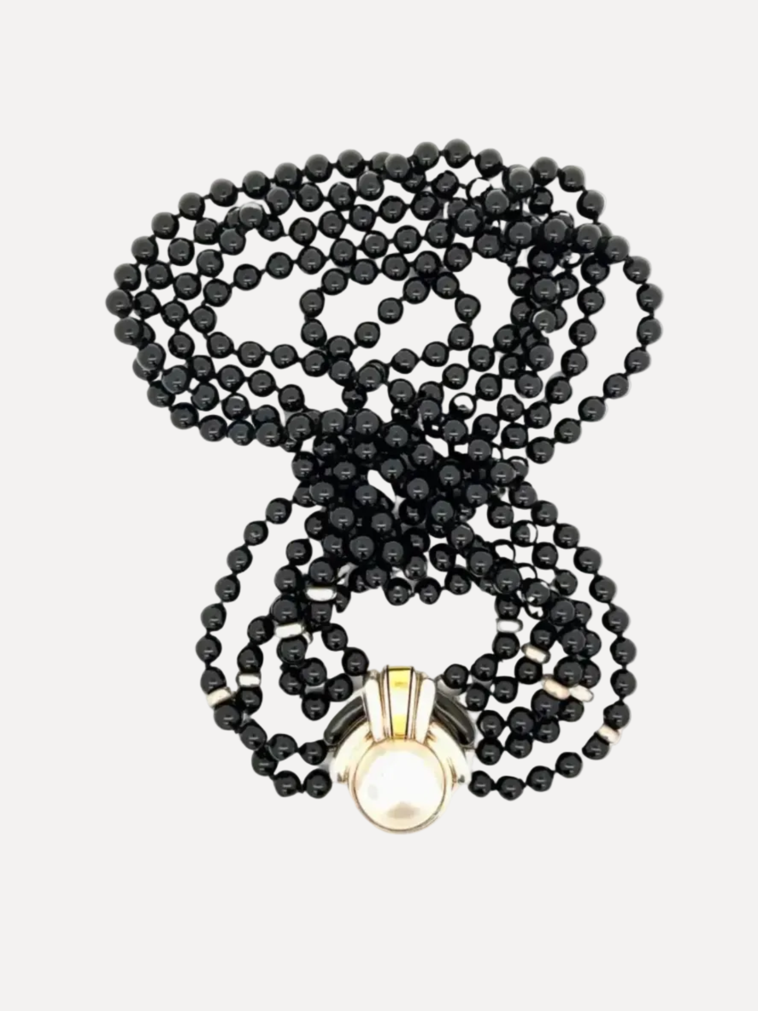 Cartier Black Onyx and Pearl Necklace