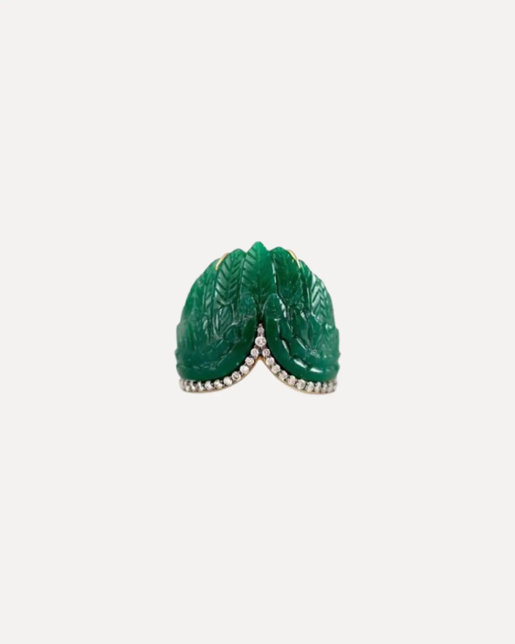 Carved Green Dumortierite Feather Ring Carved Green Dumortierite Feather Ring Silvia Furmanovich Silvia Furmanovich  Squash Blossom Vail