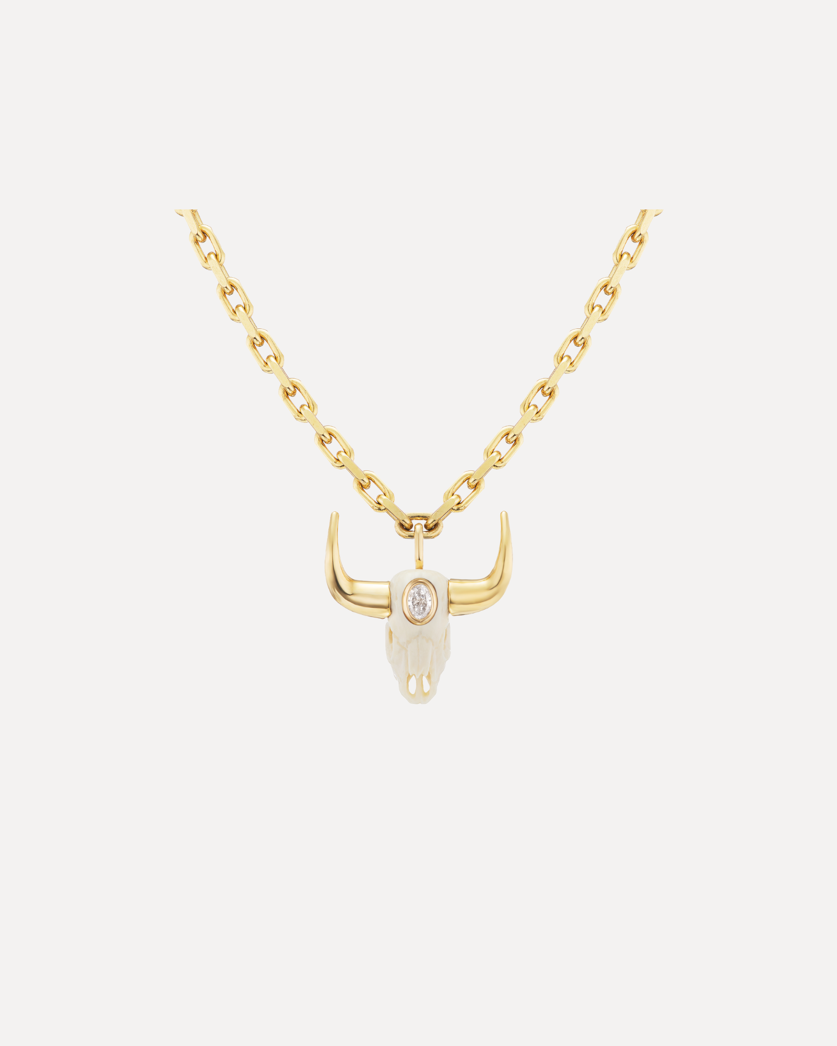 Carved Mini Bull Necklace