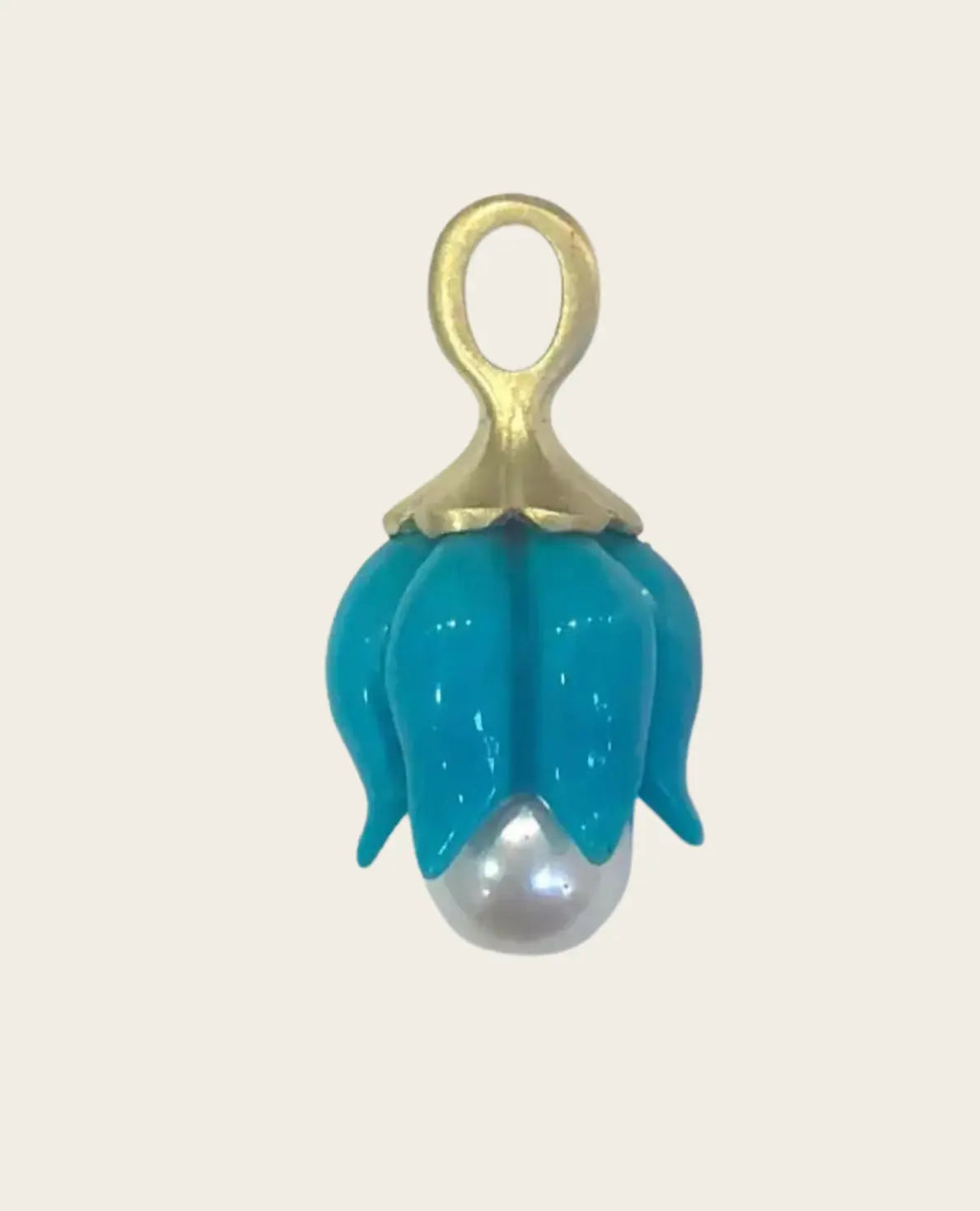 Carved Turquoise Lily of the Valley with Akoya Pearl Pendant Carved Turquoise Lily of the Valley with Akoya Pearl Pendant Irene Neuwirth Irene Neuwirth  Squash Blossom Vail