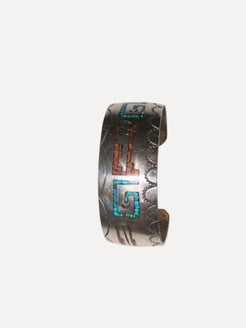 Chip Inlay Cuff stamped J.TOM Chip Inlay Cuff stamped J.TOM Native American Collection Native American Collection  Squash Blossom Vail