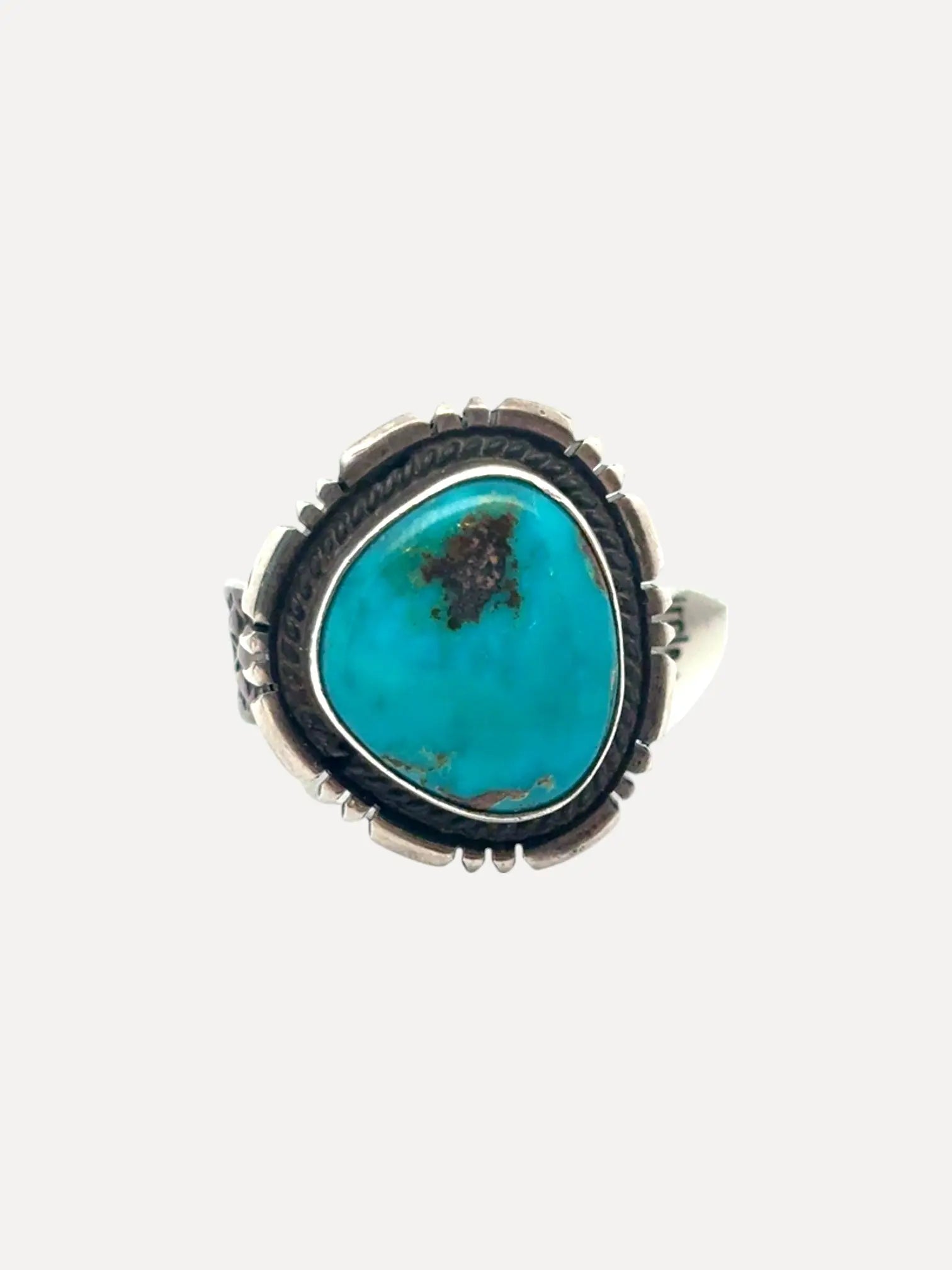 Circle Blue Gem Turquoise Ring Circle Blue Gem Turquoise Ring Native American Collection Native American Collection  Squash Blossom Vail