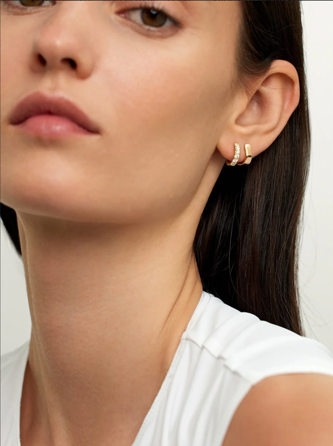 Clara Hoop Small Clara Hoop Small Melissa Kaye Melissa Kaye  Squash Blossom Vail