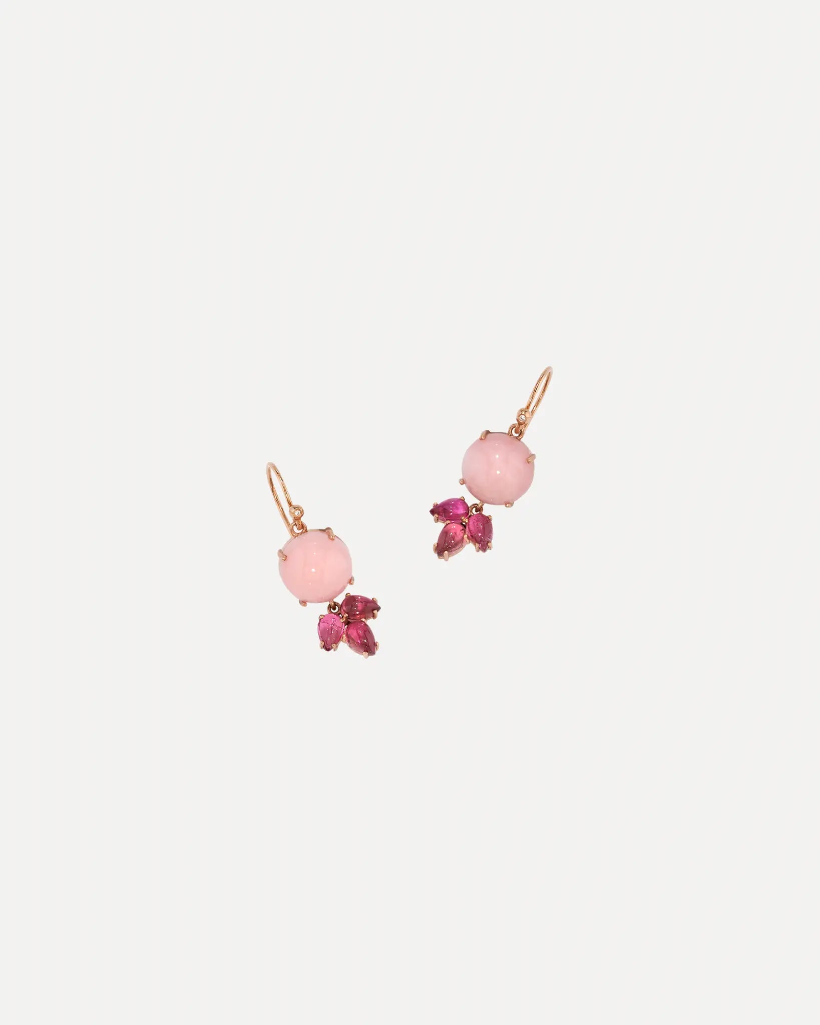 Classic Dew Drop Pink Opal and Pink Tourmaline Earrings Classic Dew Drop Pink Opal and Pink Tourmaline Earrings Irene Neuwirth Irene Neuwirth  Squash Blossom Vail