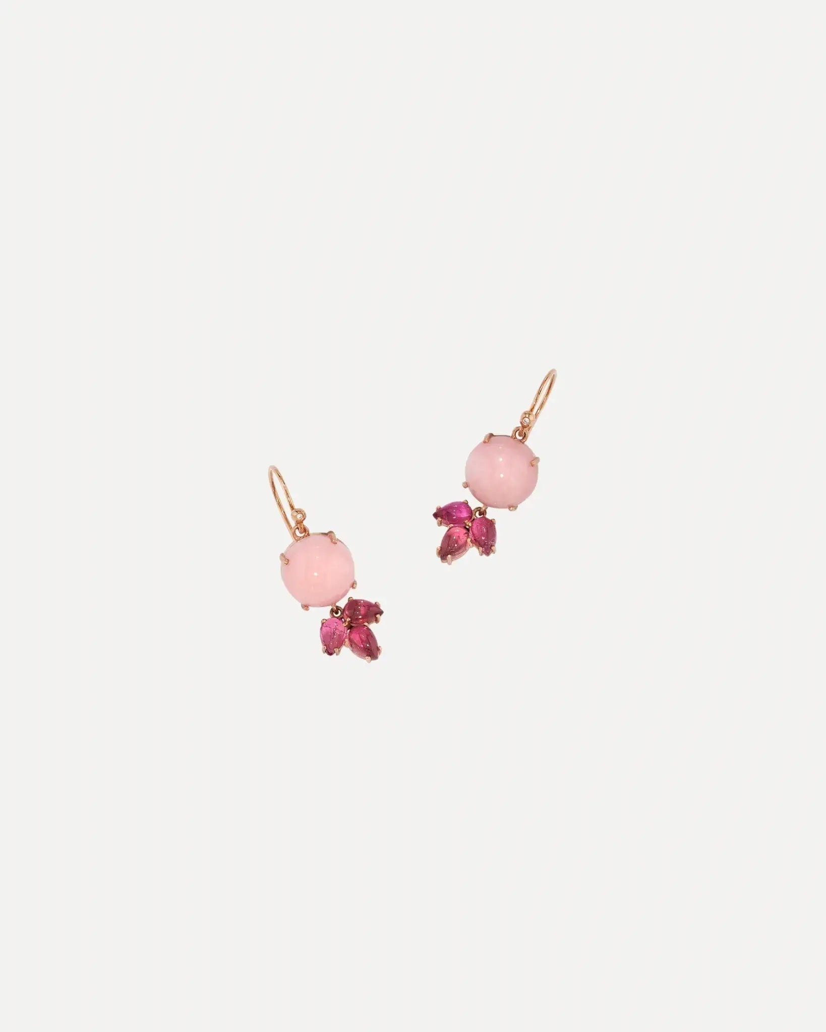 Classic Dew Drop Pink Opal and Pink Tourmaline Earrings Classic Dew Drop Pink Opal and Pink Tourmaline Earrings Irene Neuwirth Irene Neuwirth  Squash Blossom Vail