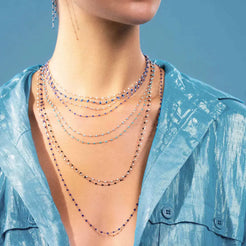 Classic Gigi Lapis resin yellow gold necklace - Squash Blossom Vail