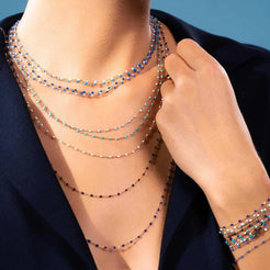 Classic Gigi Lapis resin yellow gold necklace - Squash Blossom Vail