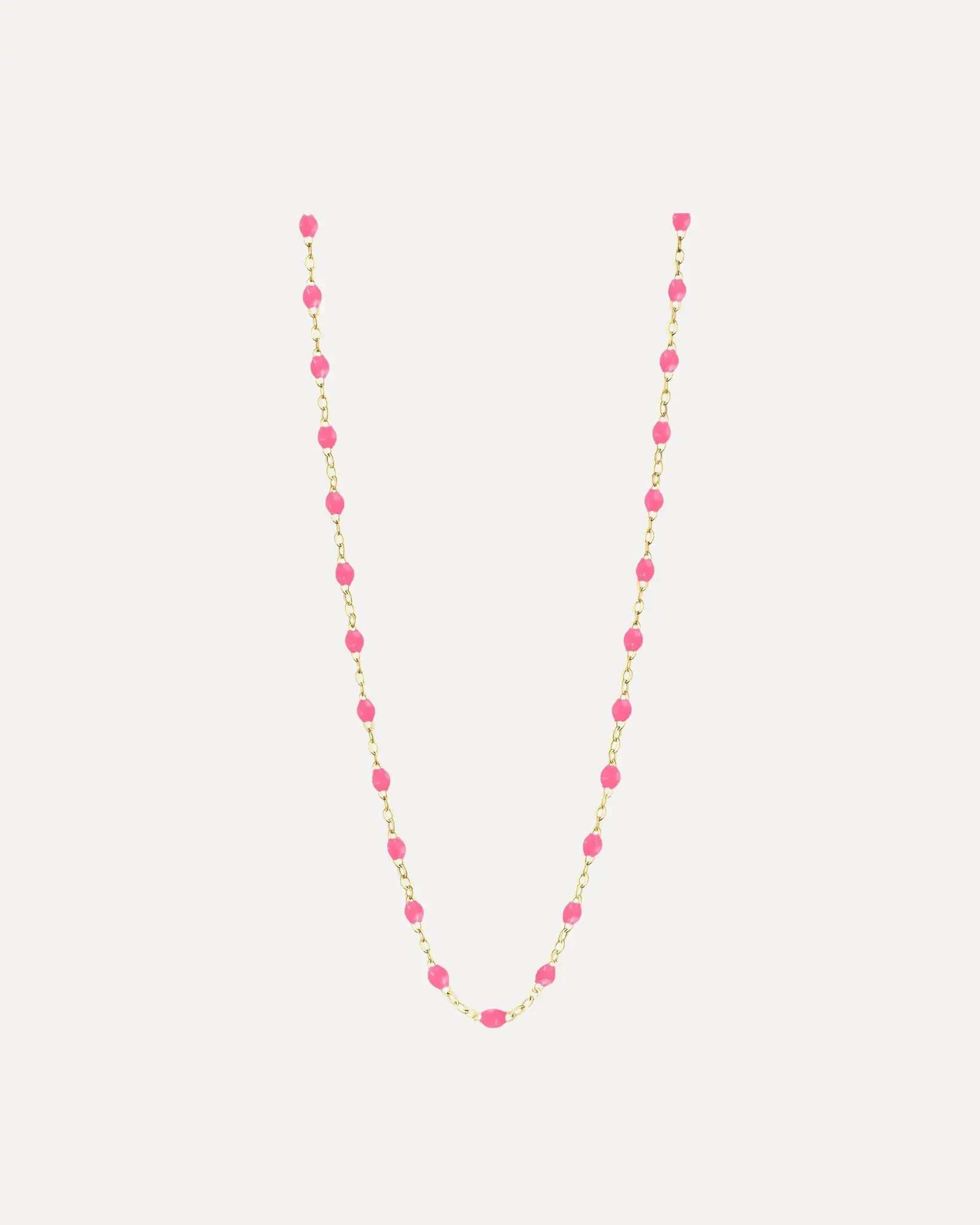 Classic Gigi Pink resin yellow gold necklace Classic Gigi Pink resin yellow gold necklace Gigi Clozeau Gigi Clozeau  Squash Blossom Vail