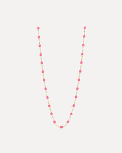Classic Gigi Pink resin yellow gold necklace Classic Gigi Pink resin yellow gold necklace Gigi Clozeau Gigi Clozeau  Squash Blossom Vail