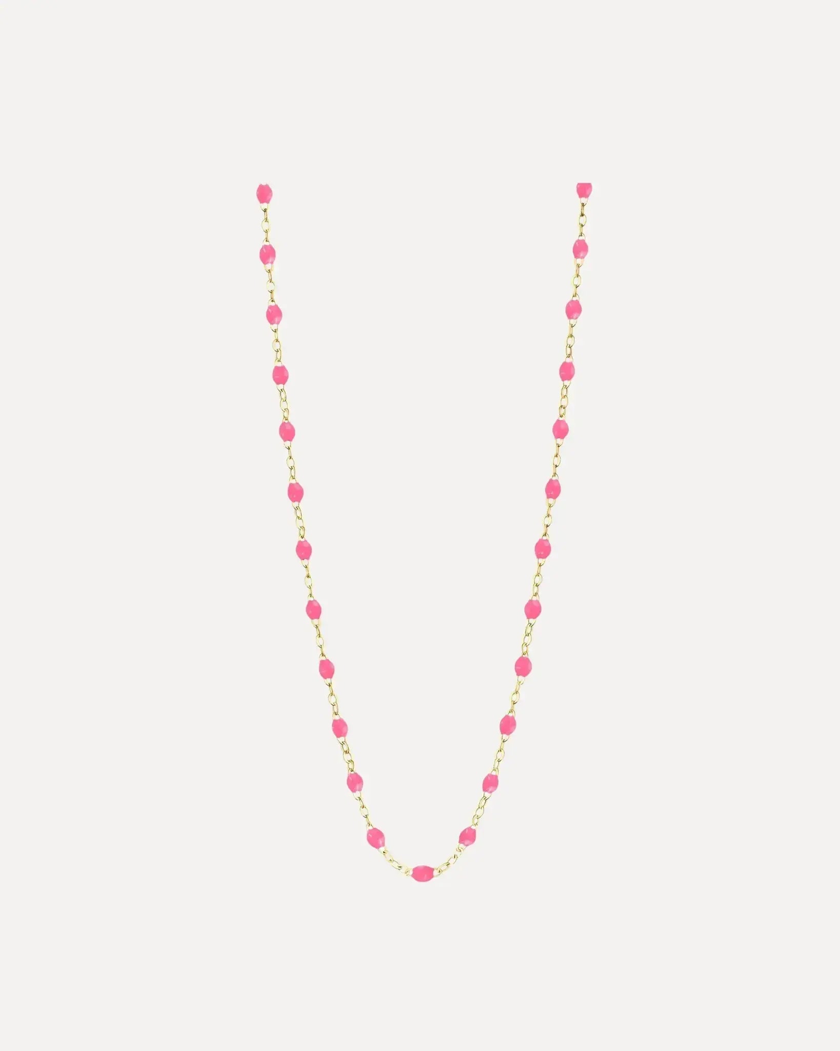 Classic Gigi Pink resin yellow gold necklace Classic Gigi Pink resin yellow gold necklace Gigi Clozeau Gigi Clozeau  Squash Blossom Vail
