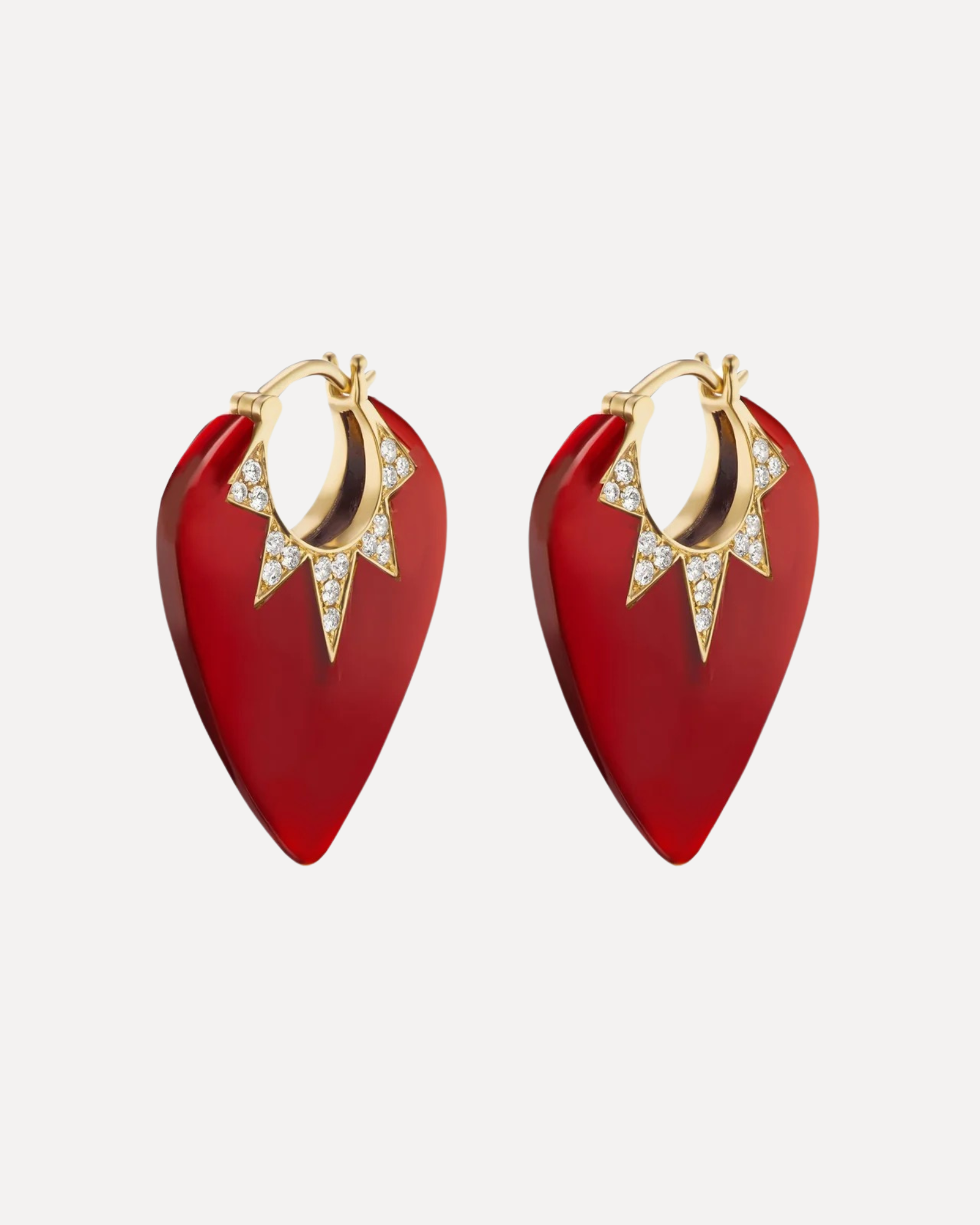 Classic Guitar Pick Earrings - Carnelian