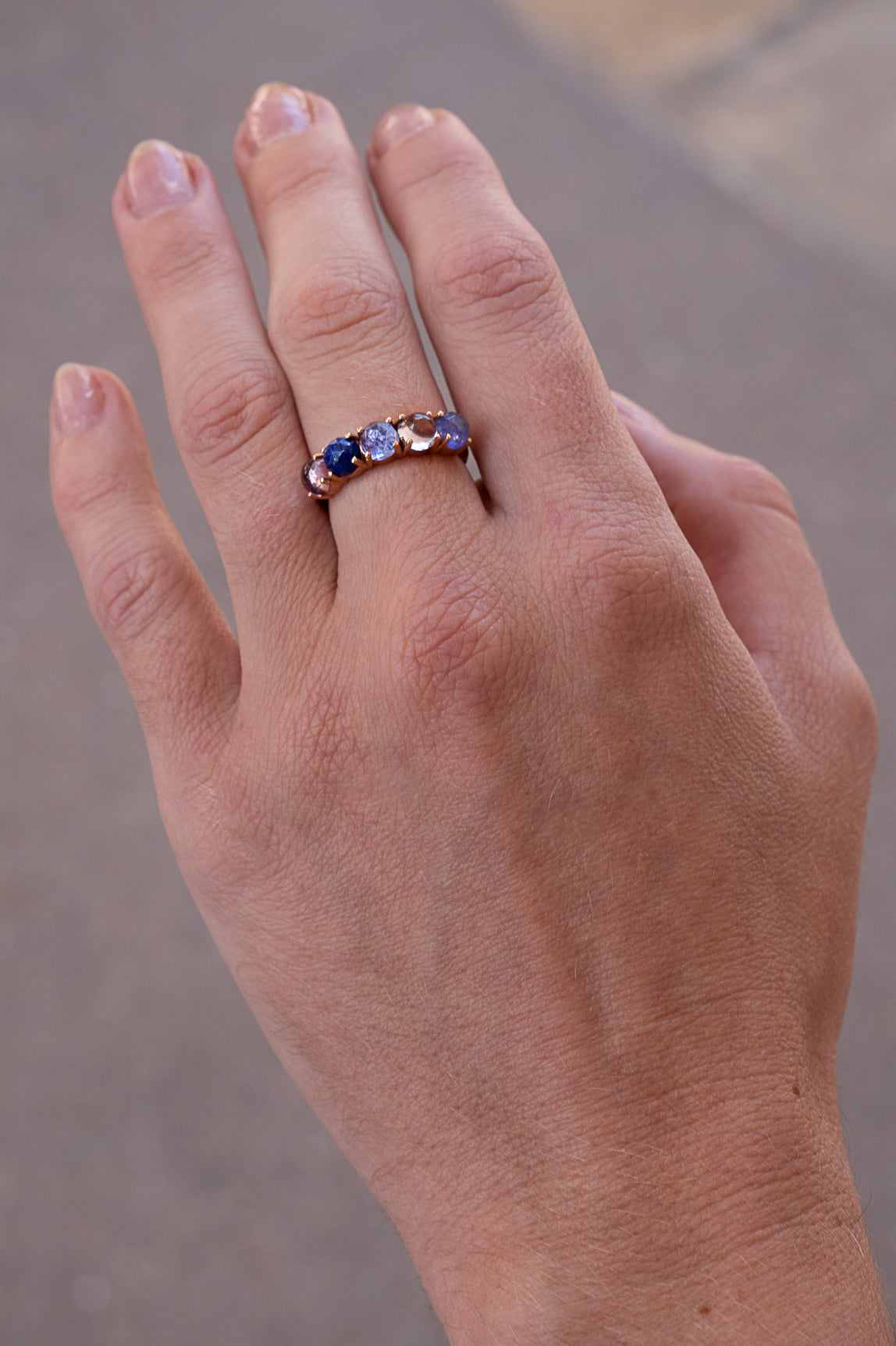 Classic Five Stone Mixed Lapis Tanzanite Ring Irene Neuwirth
